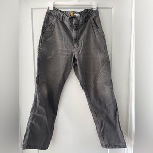 Dark Grey Carhartt Pants Mens 38X32 cargo Workwear relaxed Fit